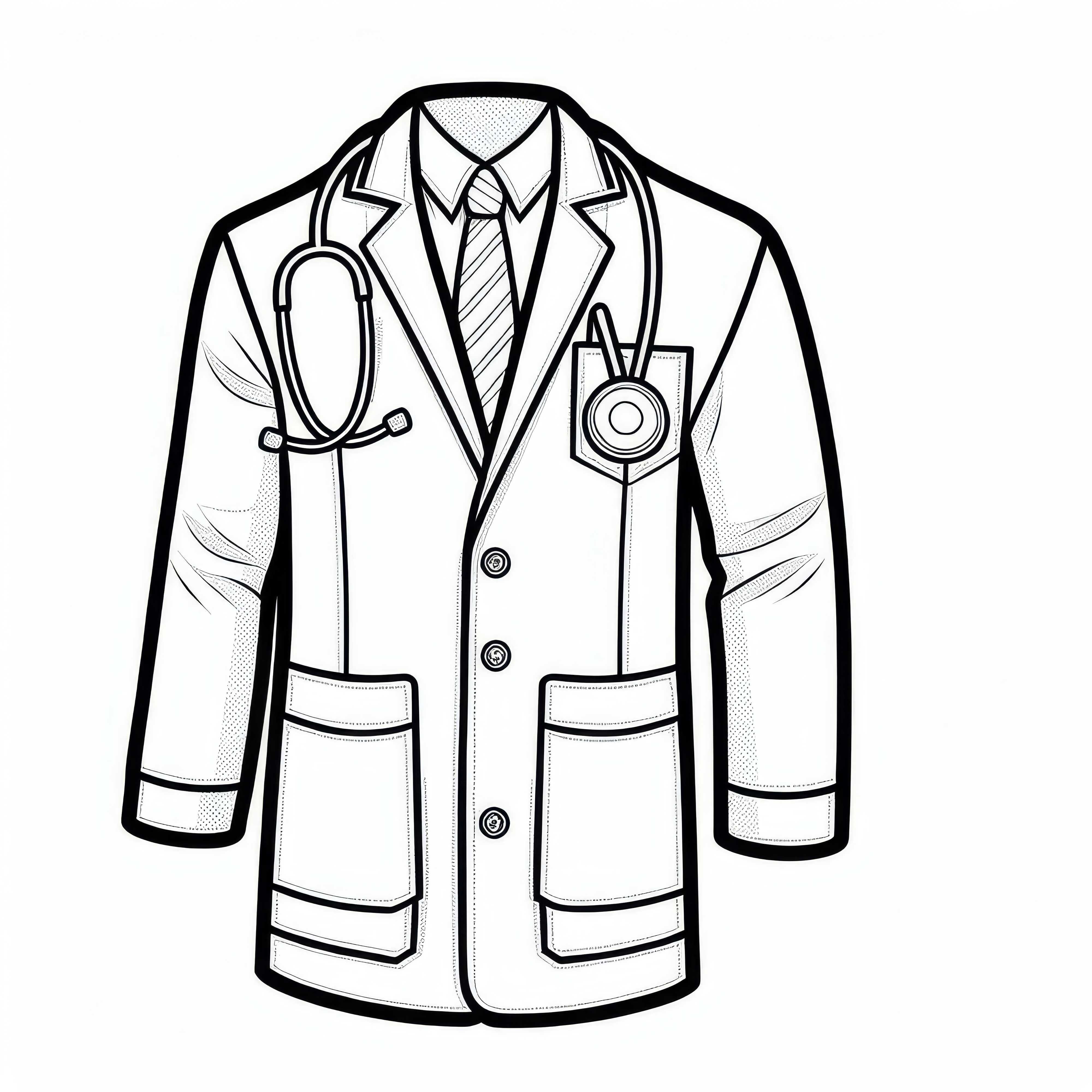 Desenho para colorir de jaleco médico grátis Desenho para colorir de jaleco médico grátis