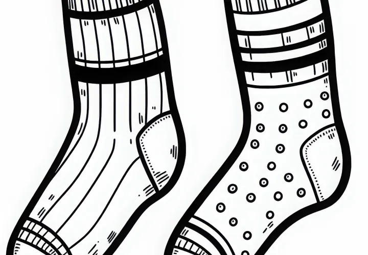 Раскраска носок Бесплатная одежда