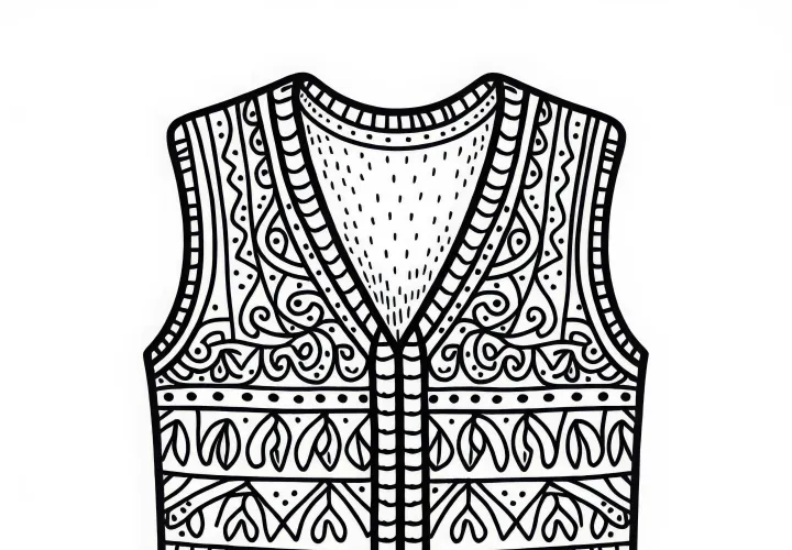 Бесплатный шаблон для раскраски одежды Весты