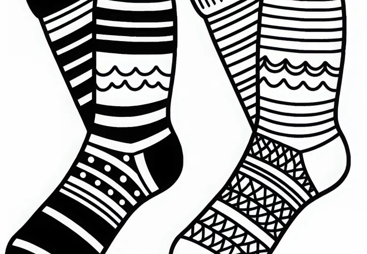 Бесплатная раскраска для носок