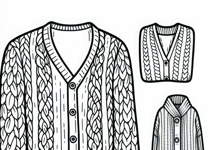 Бесплатная раскраска кардигана для одежды