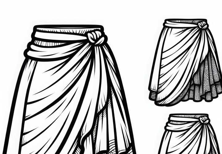 Рисунок для раскраски юбки - бесплатно