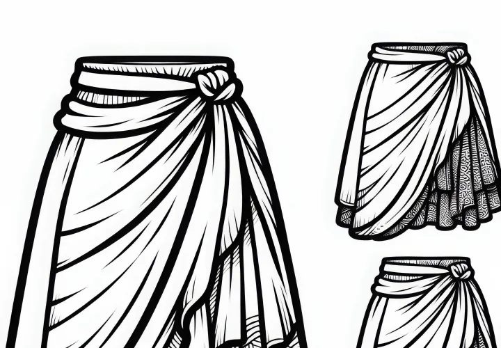 Рисунок для раскраски юбки - бесплатно
