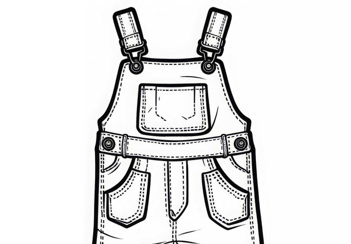 Шаблон раскраски комбинезона для одежды бесплатно