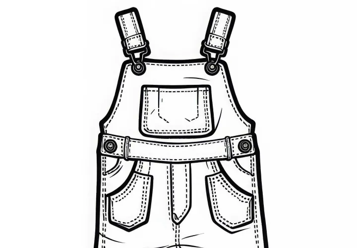 Шаблон раскраски комбинезона для одежды бесплатно