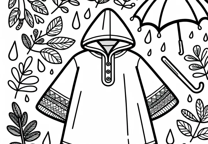 Бесплатная раскраска для дождевого пончо