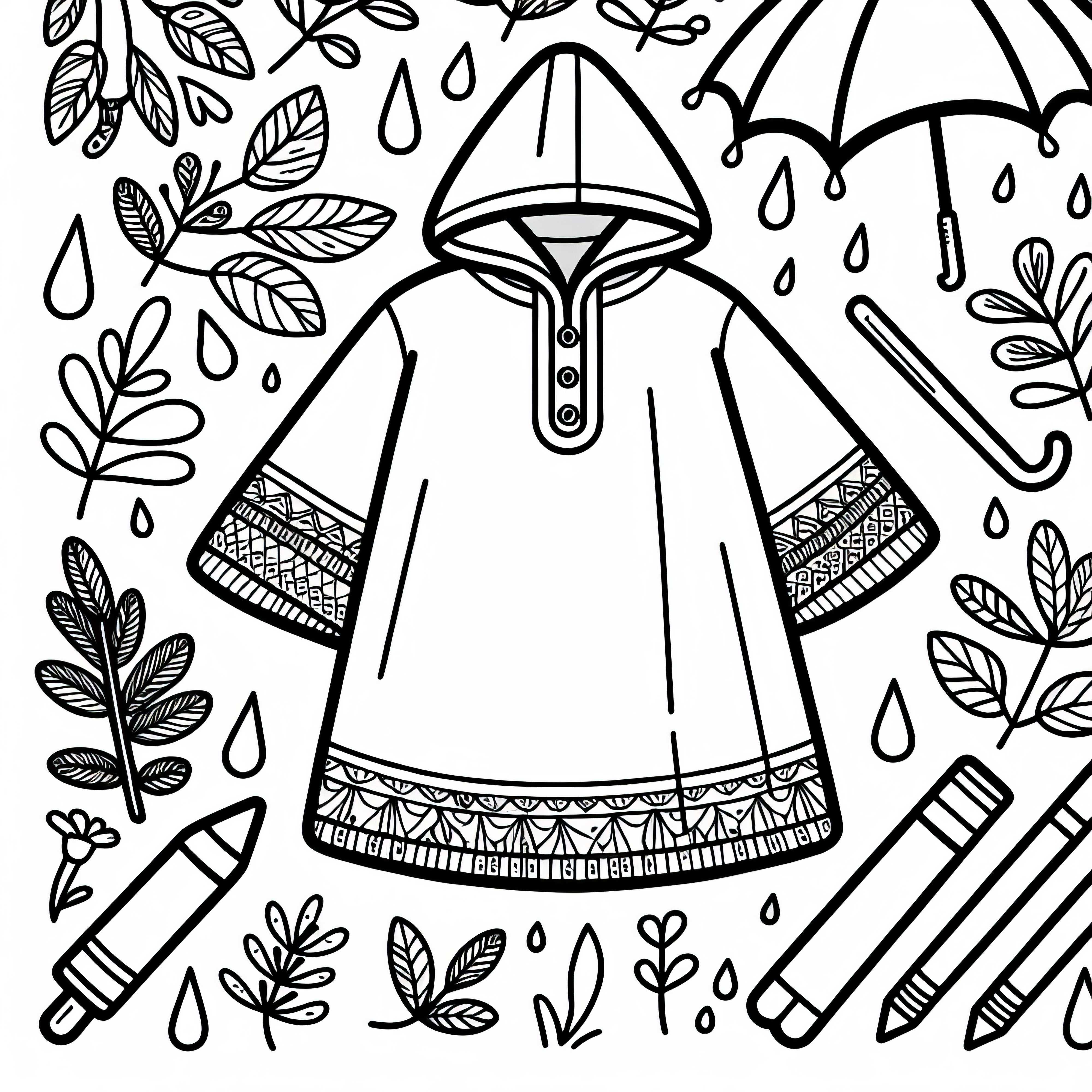 Бесплатный раскраска для одежды "Дождевик