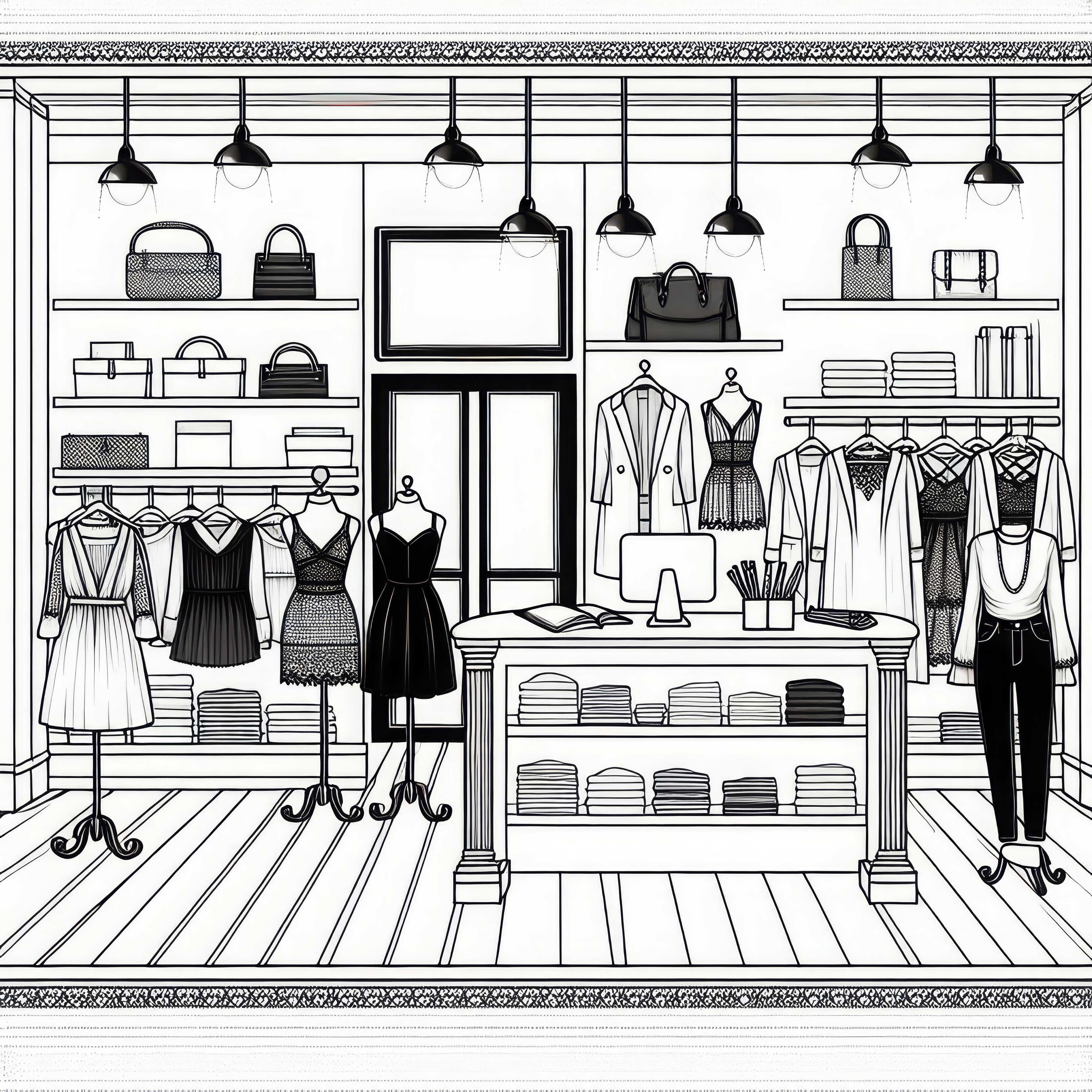 Модельный магазин раскраска одежда бесплатно