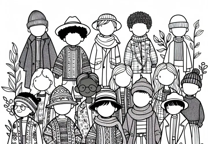 Дети играют на фотосессии – бесплатный раскраска для одежды