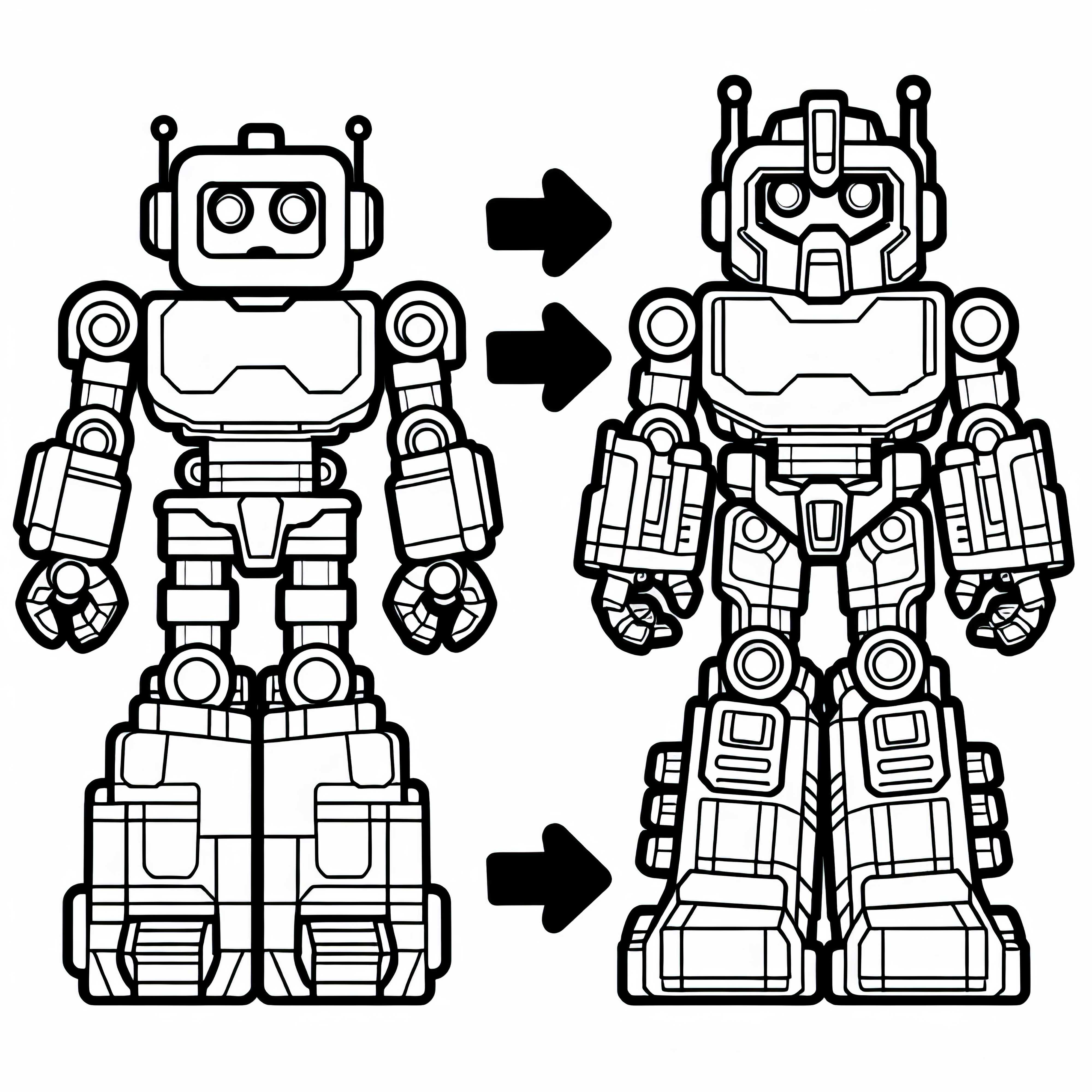 Coloriage de robot jouet se transformant pour les garçons à partir de six ans gratuit