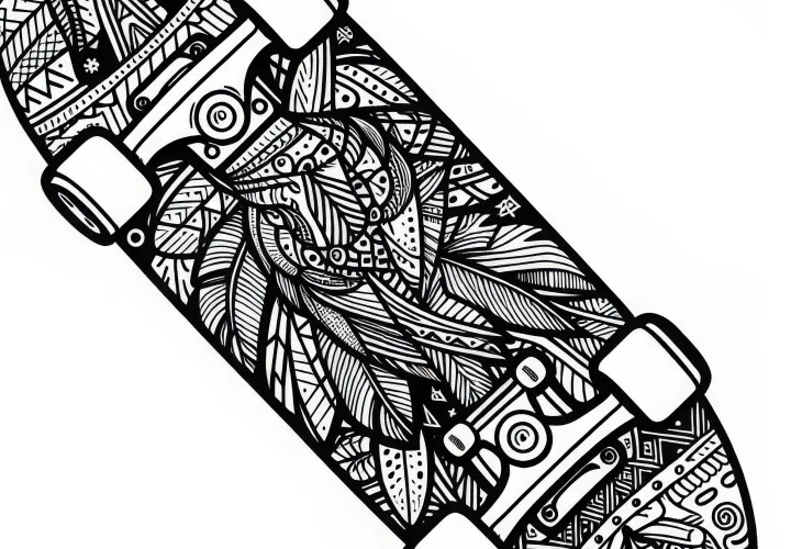 Image à colorier de skateboard pour garçons à partir de neuf ans gratuit