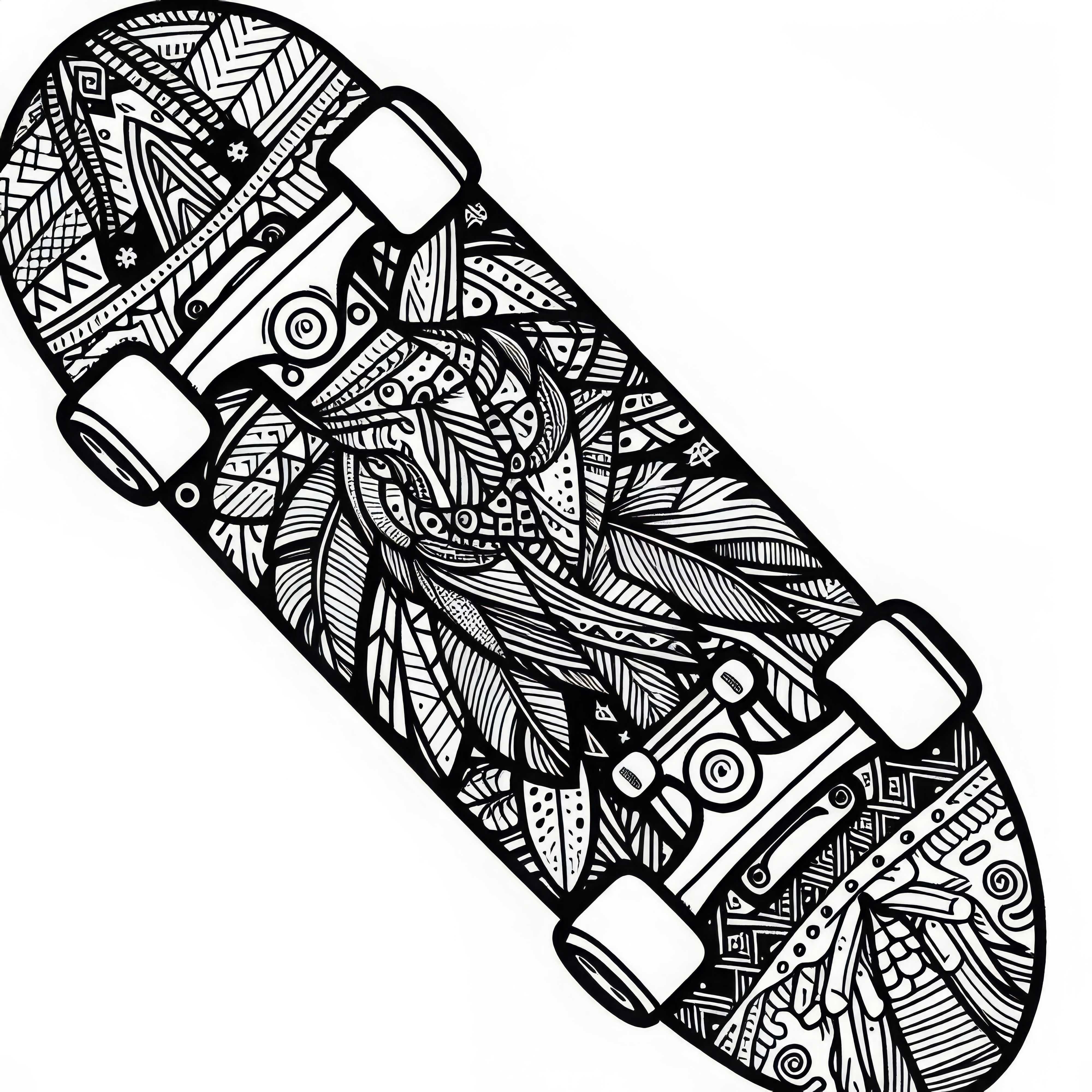 Image à colorier de skateboard pour les garçons à partir de neuf ans, gratuit