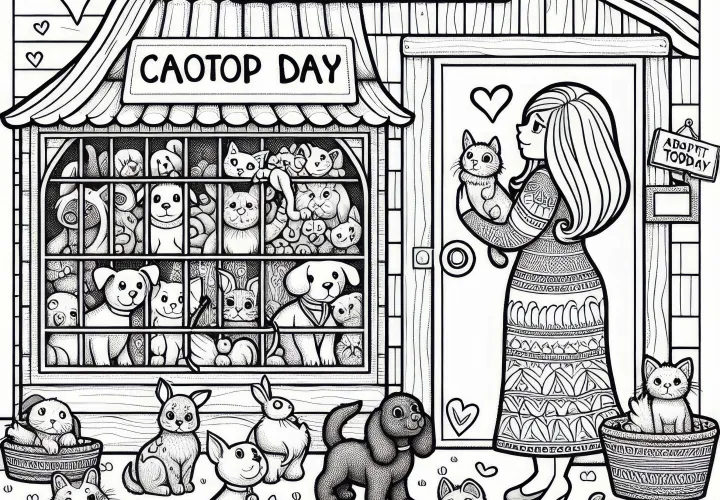 Modèle de coloriage de pension pour animaux pour les filles à partir de neuf ans, gratuit