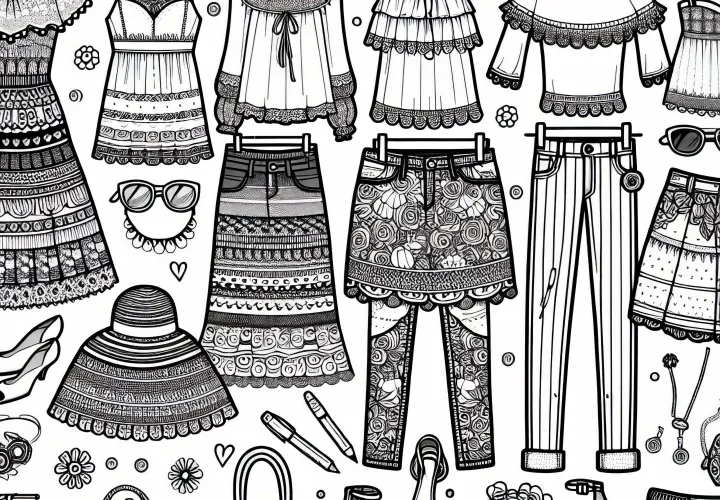 Modèle de coloriage de mode gratuit pour les filles à partir de neuf ans