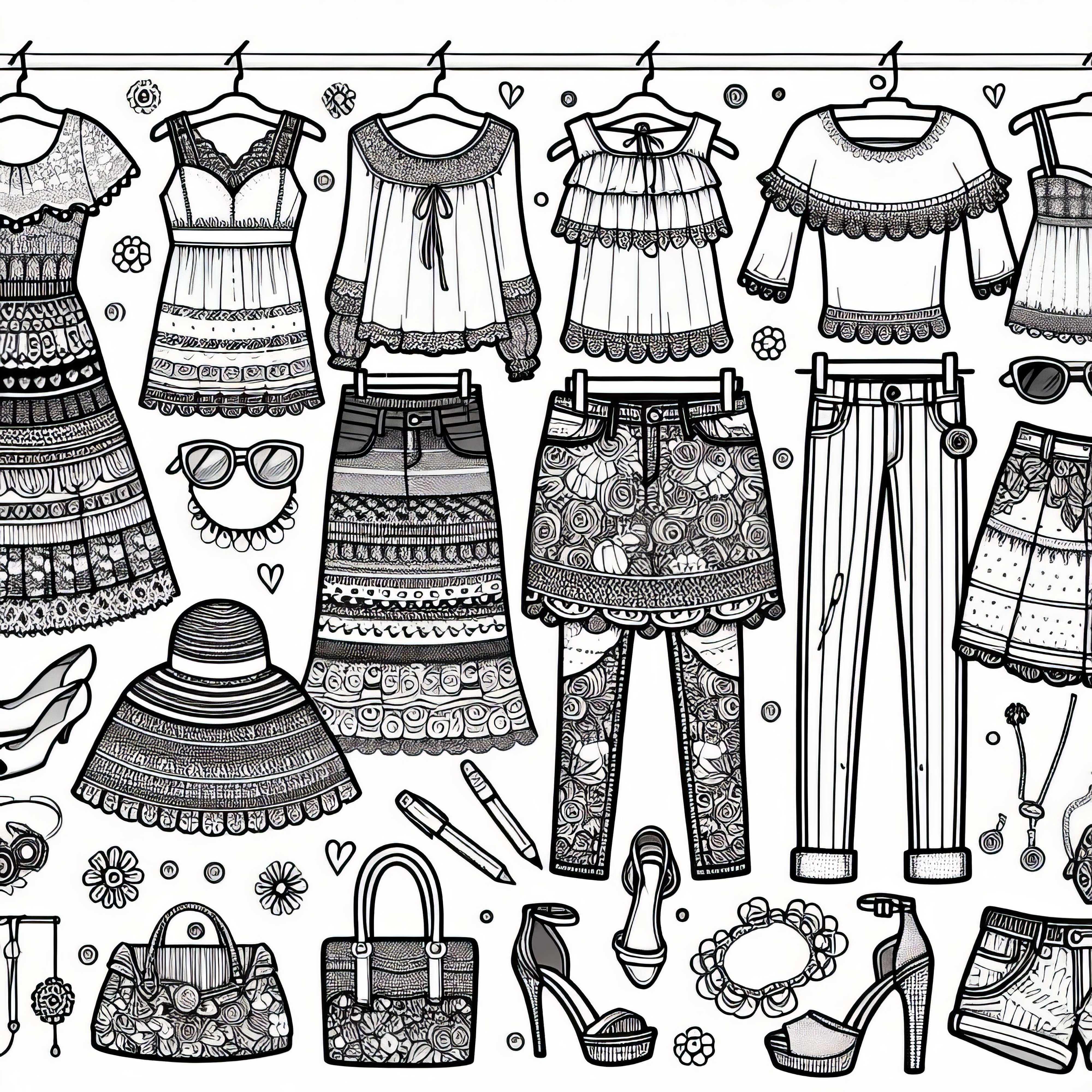 Modèle de coloriage mode gratuit pour les filles à partir de neuf ans