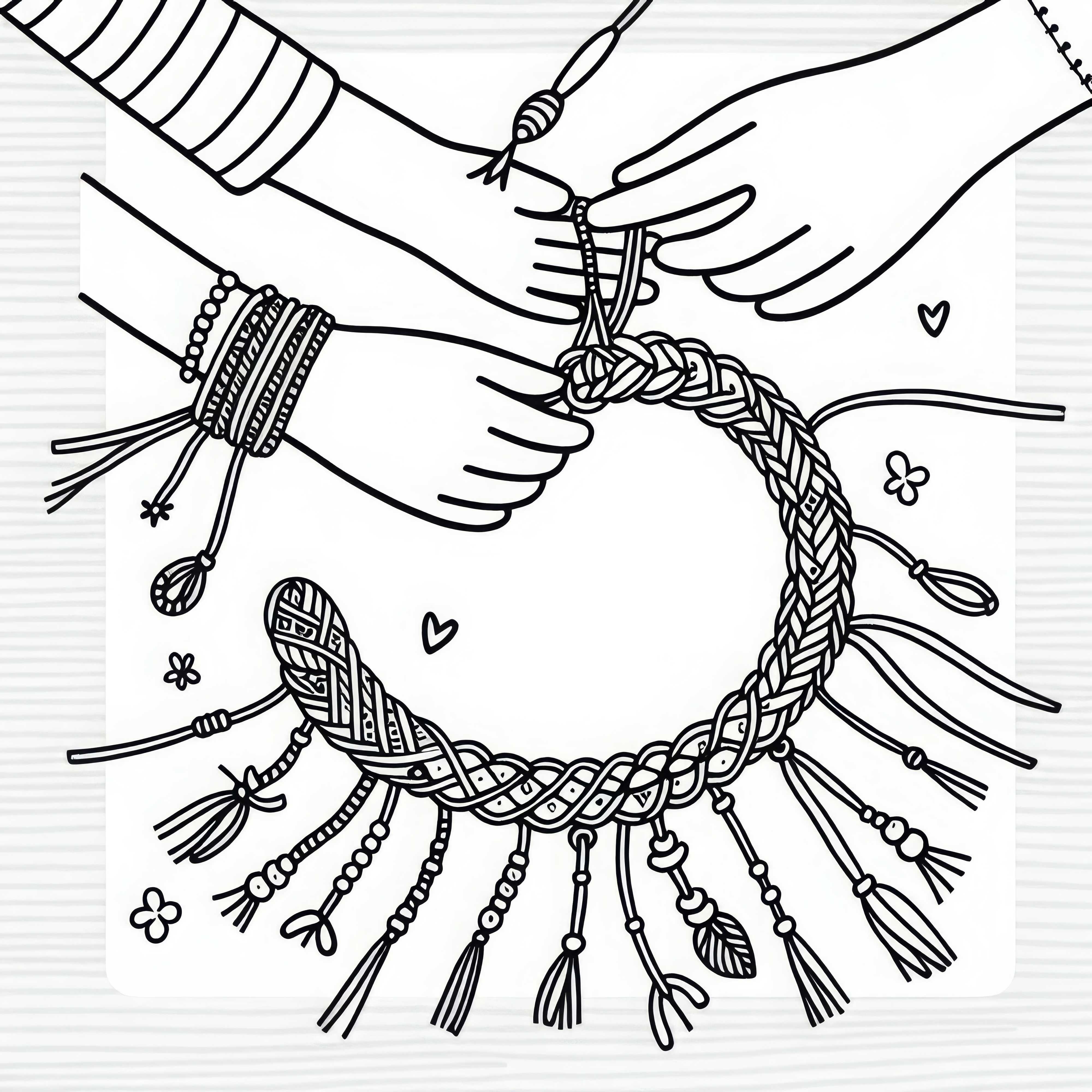 Bracelet d'amitié à réaliser - Image à colorier pour les filles à partir de six ans - Gratuit