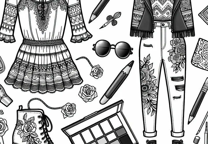 Modèles de vêtements à colorier pour les filles à partir de douze ans gratuits