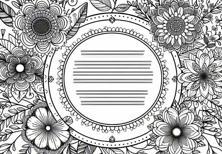 Cadre floral à colorier pour adultes - Téléchargez gratuitement