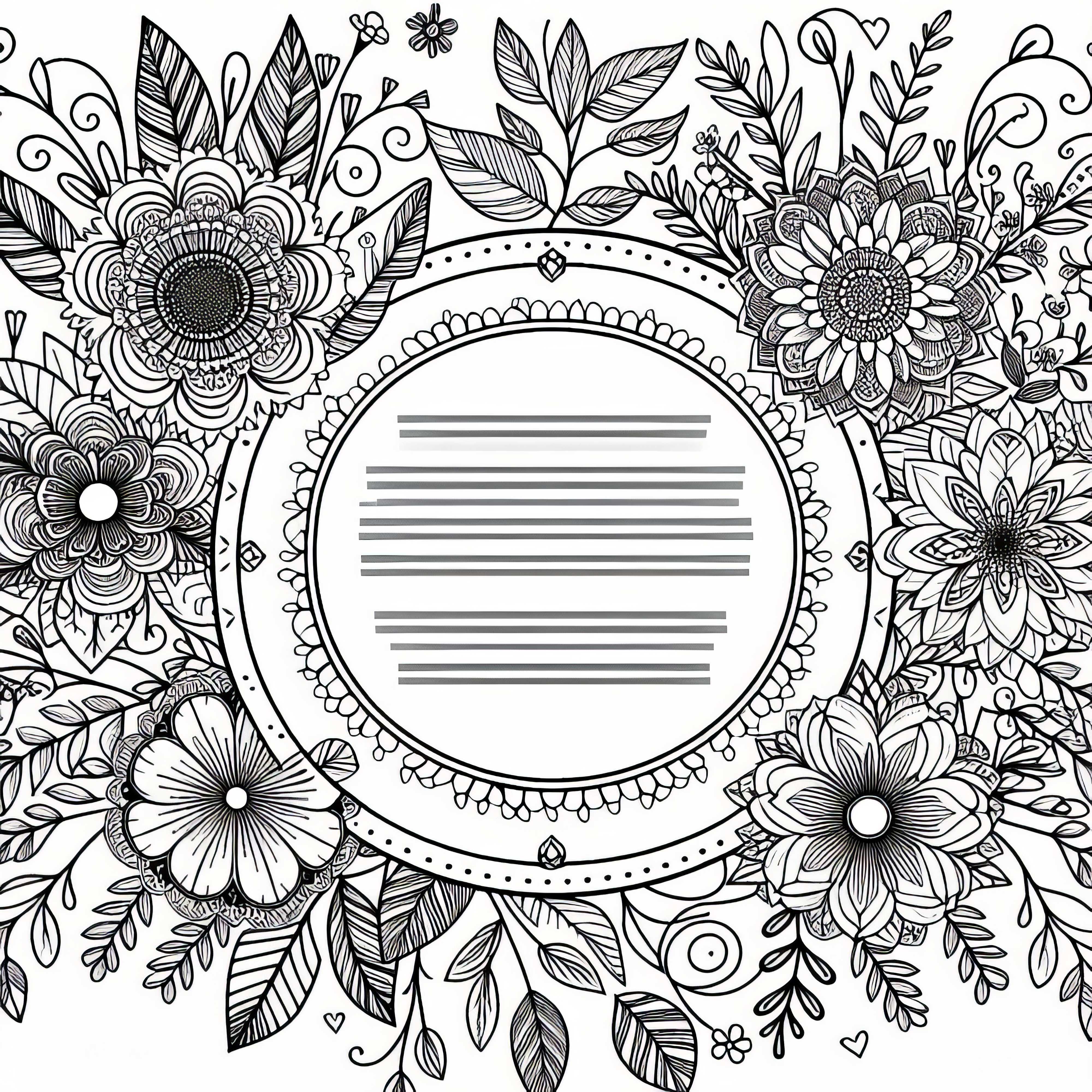 Cadre floral à colorier pour adultes - Téléchargez gratuitement