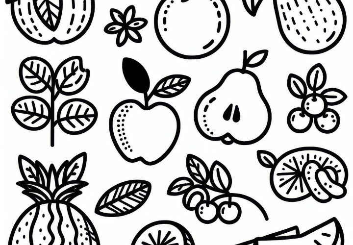 Fruit Coloring Page Simple Free
