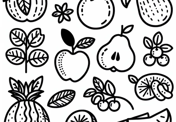Fruit Coloring Page Simple Free