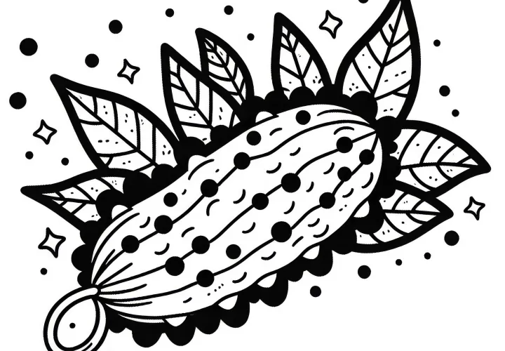 African Horned Cucumber Kiwano Coloring Page Free