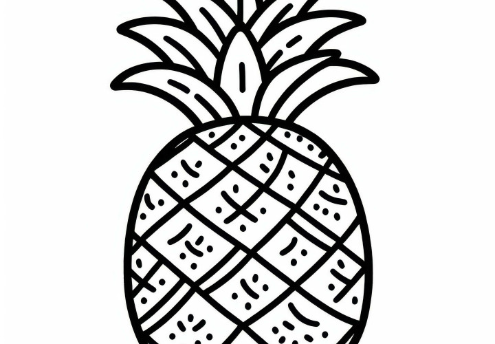 Pineapple coloring page free