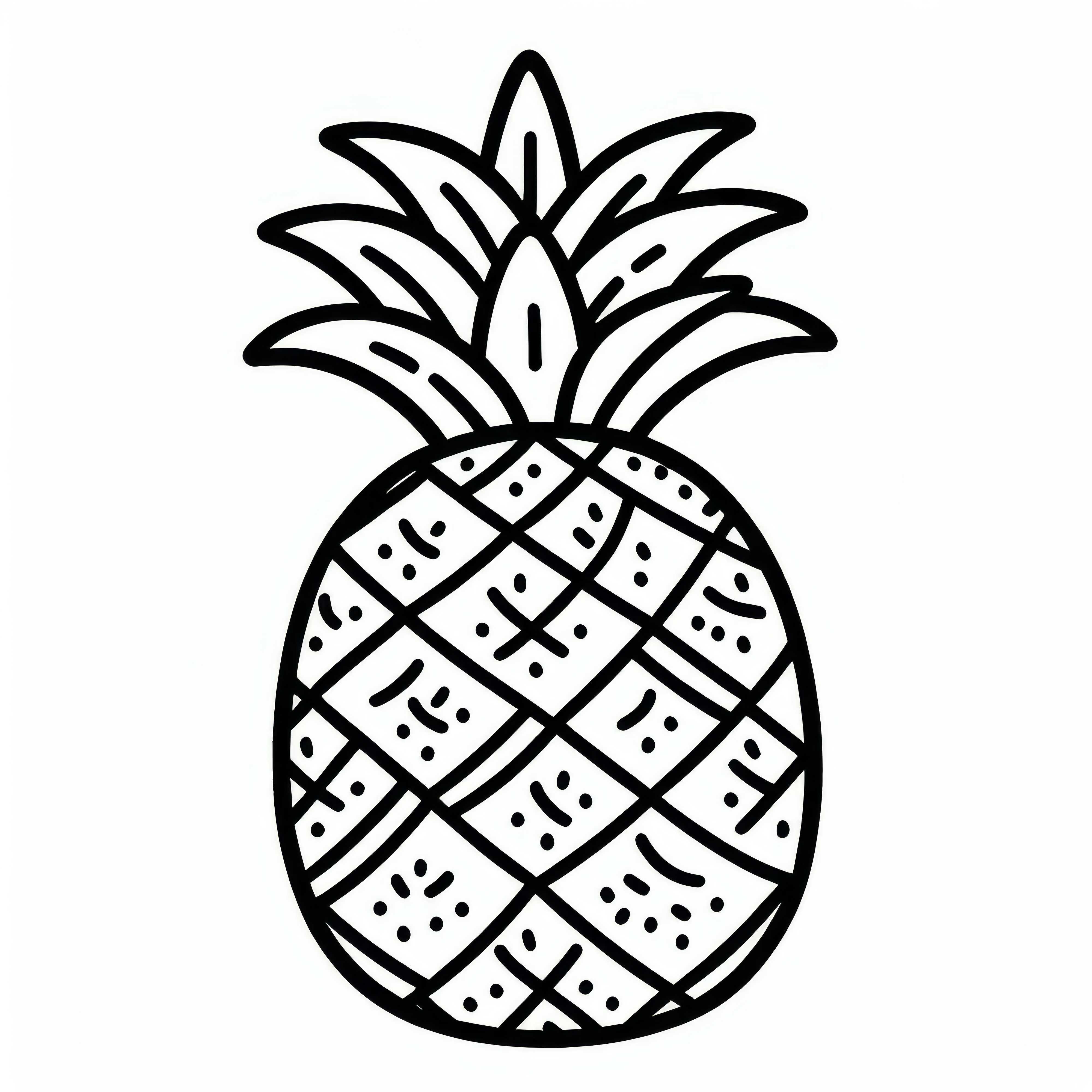 Pineapple coloring page free