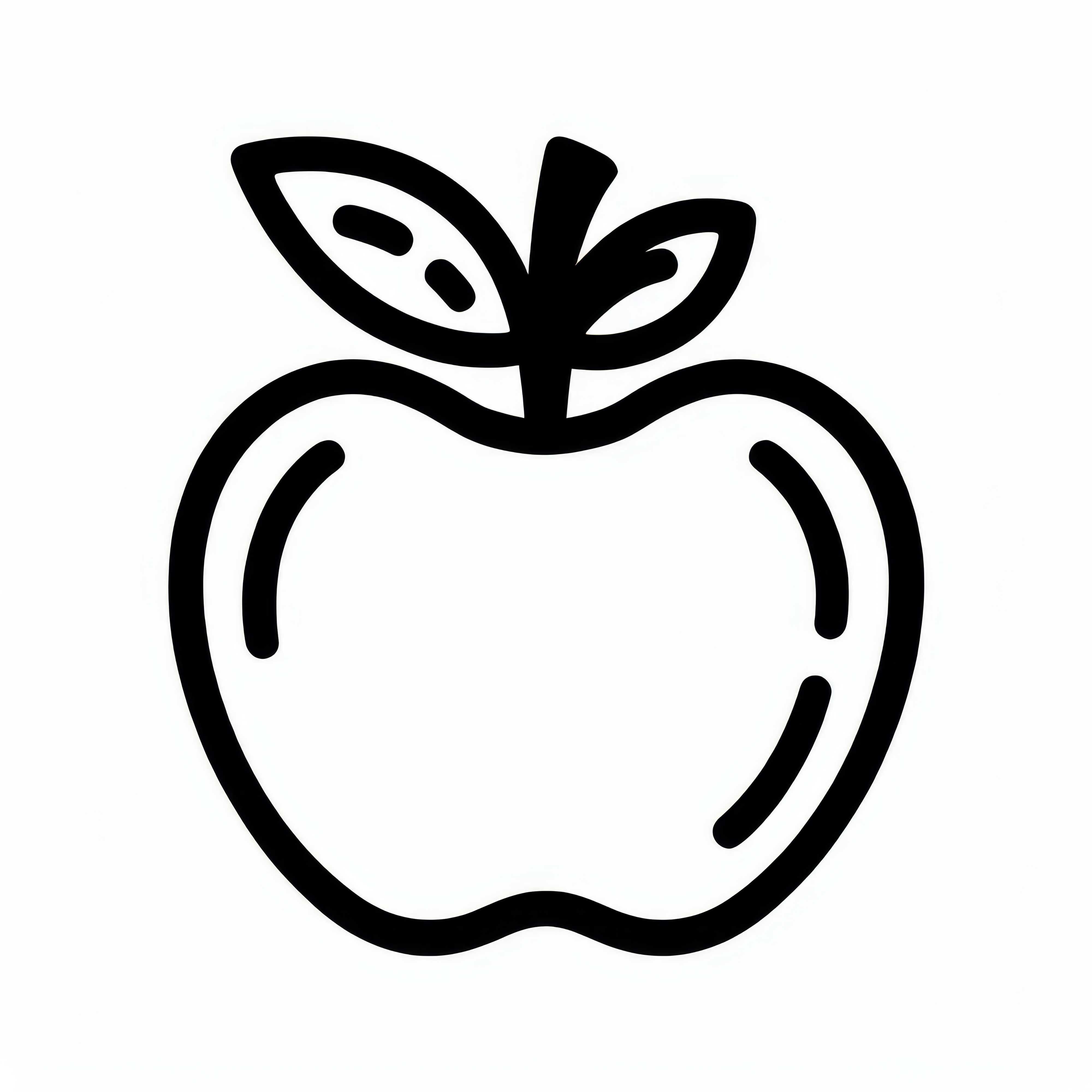 Apple Coloring Page Simple Free for Coloring