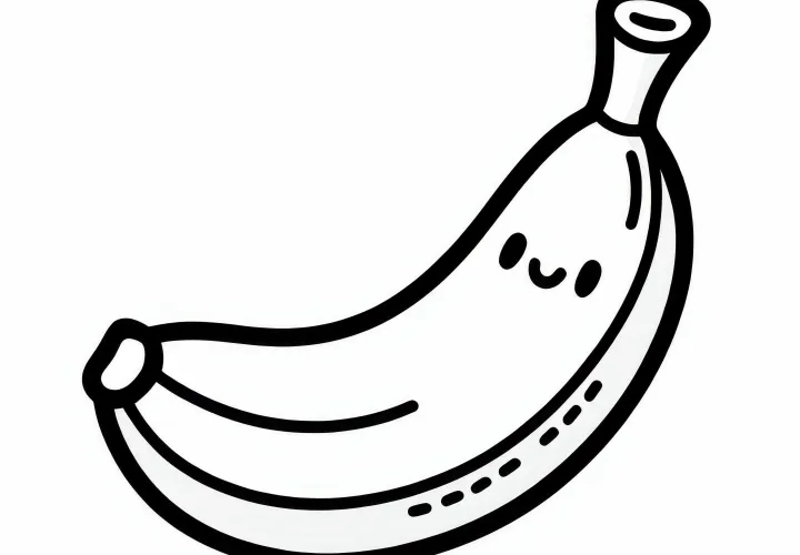 Banana coloring template simple free to download