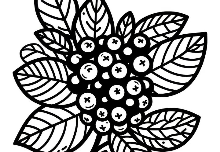 Free coloring page of black chokeberry