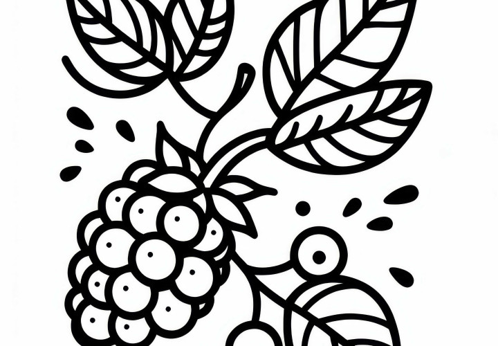 Blackberry Coloring Page Simple Free