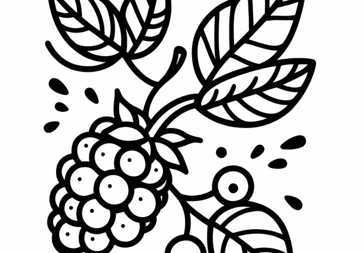 Blackberry Coloring Page Simple Free