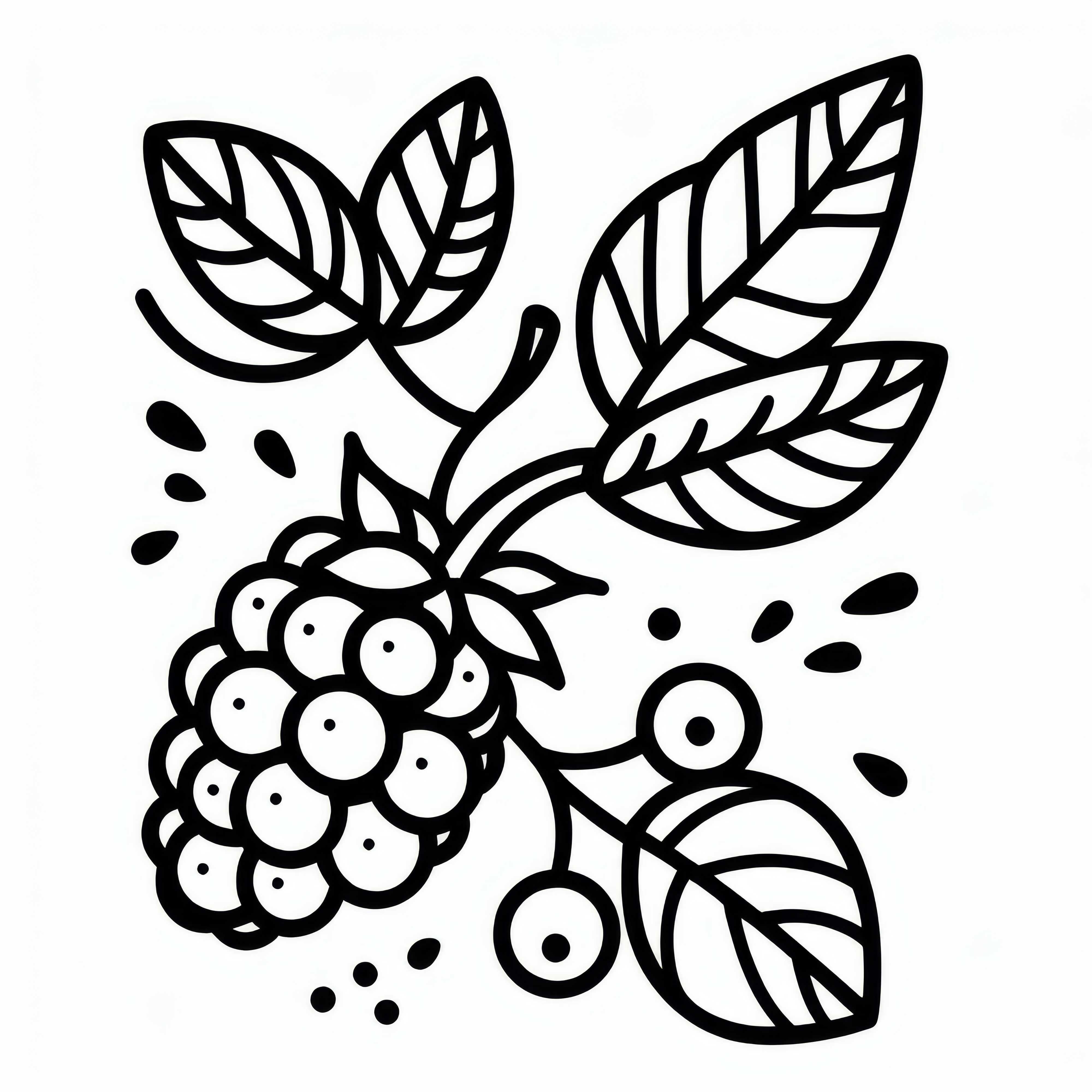 Blackberry Coloring Page Simple Free