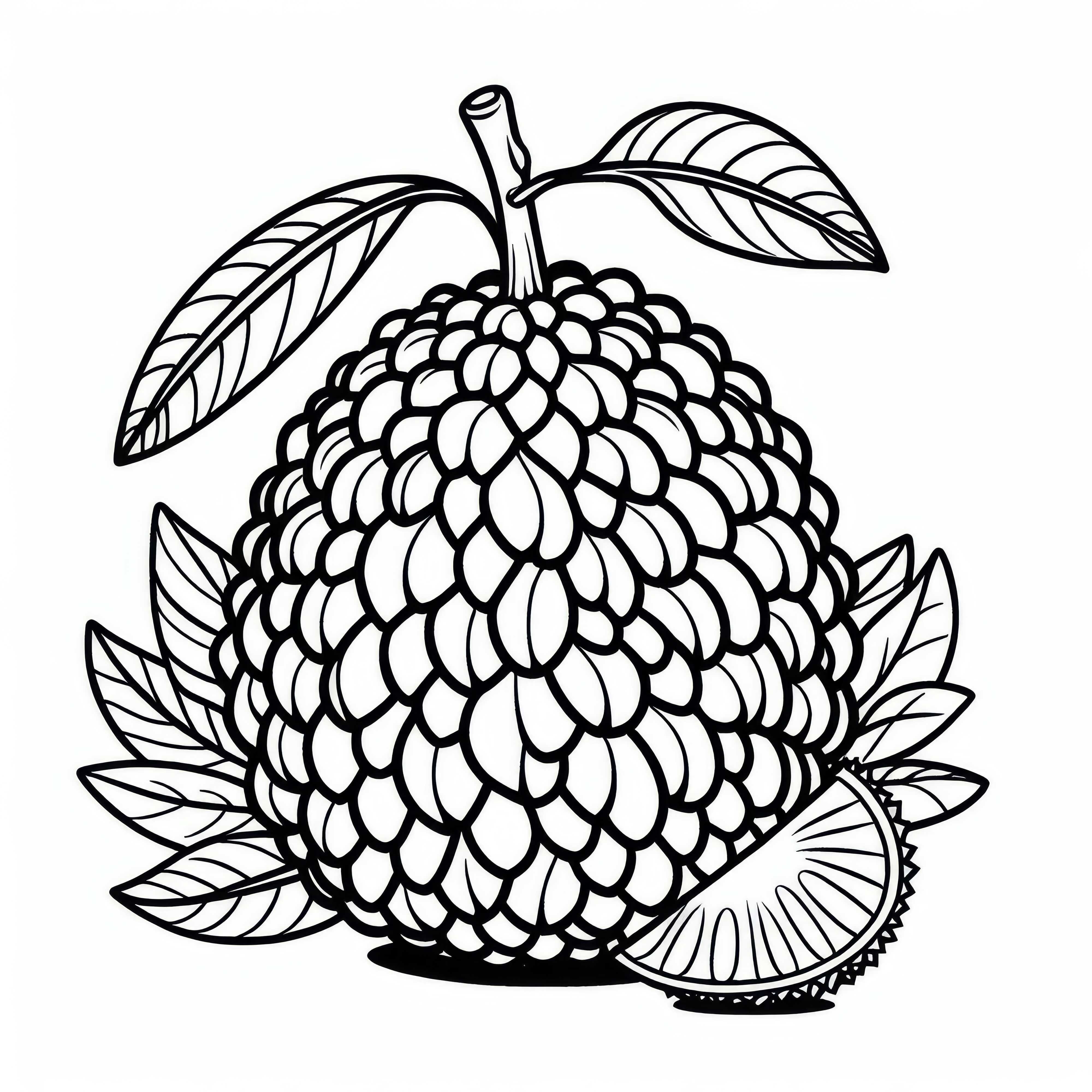 Coloring page of the breadfruit: Free coloring template for printing and online coloring