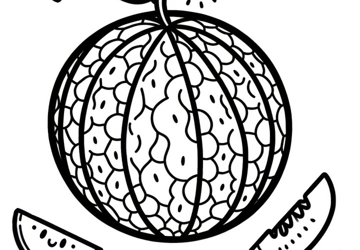 Free Cantaloupe Melon Coloring Page