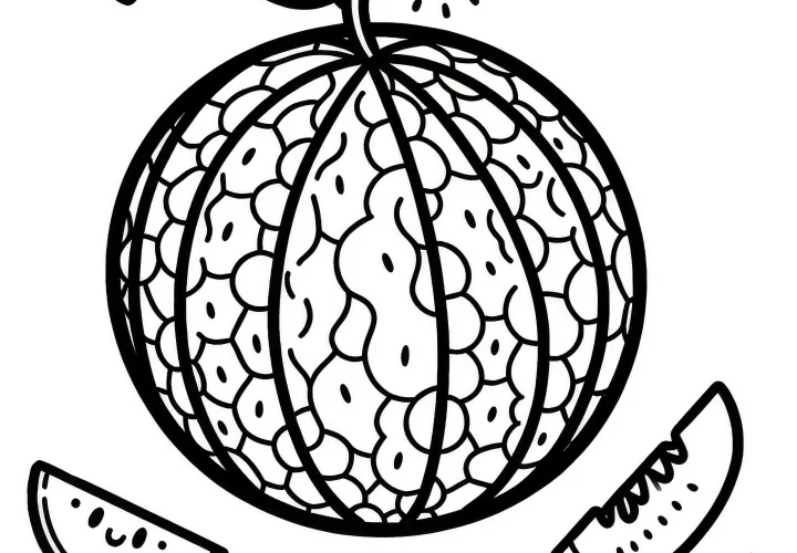 Free Cantaloupe Melon Coloring Page
