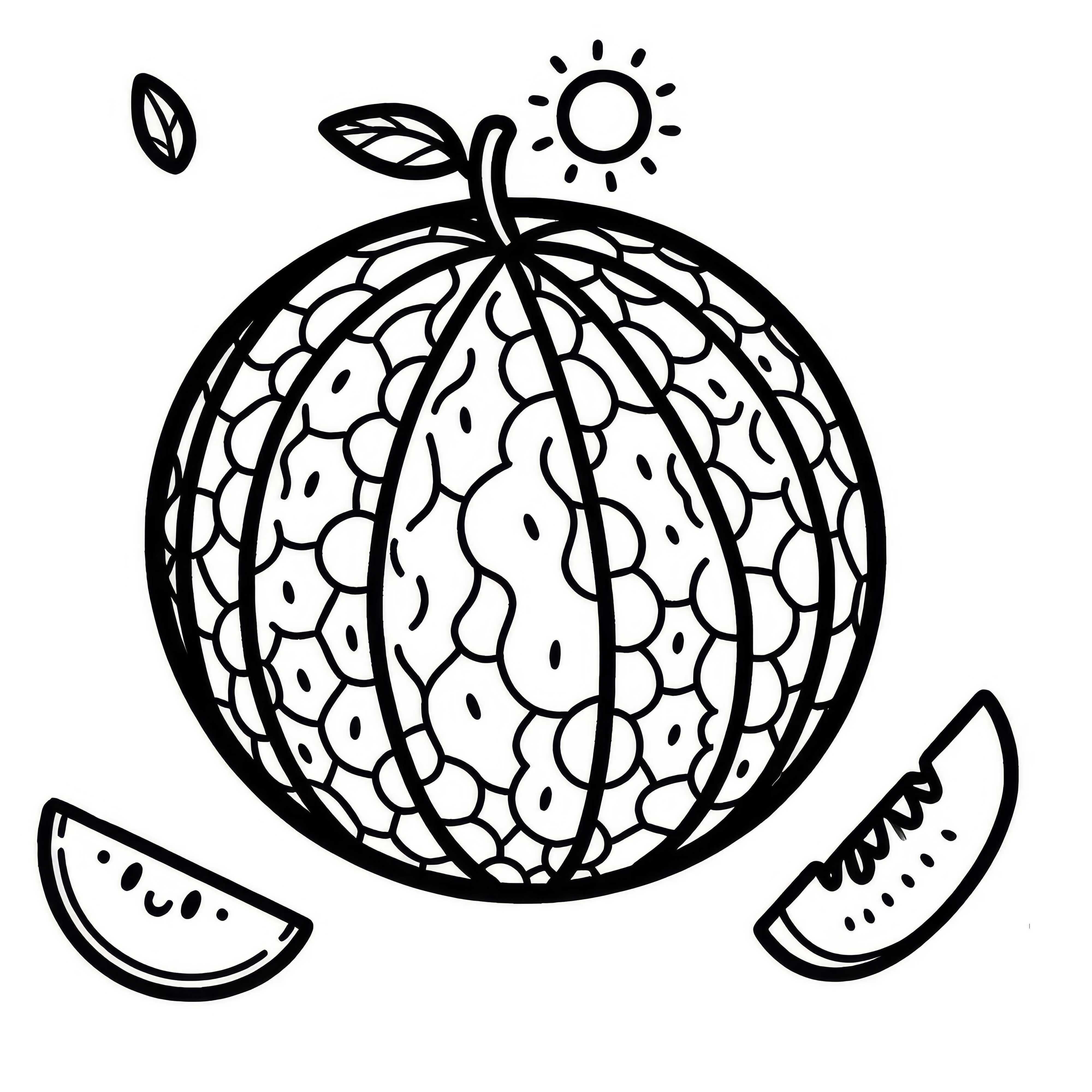 Free Cantaloupe Melon Coloring Page