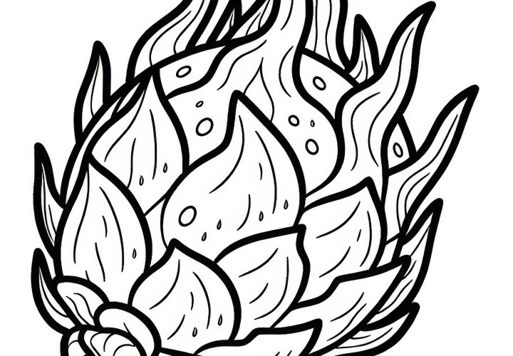 Dragon fruit Pitahaya coloring page free