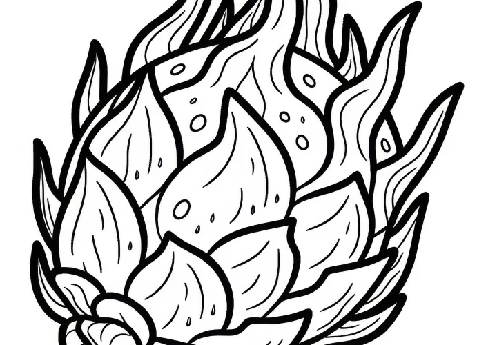 Dragon fruit Pitahaya coloring page free