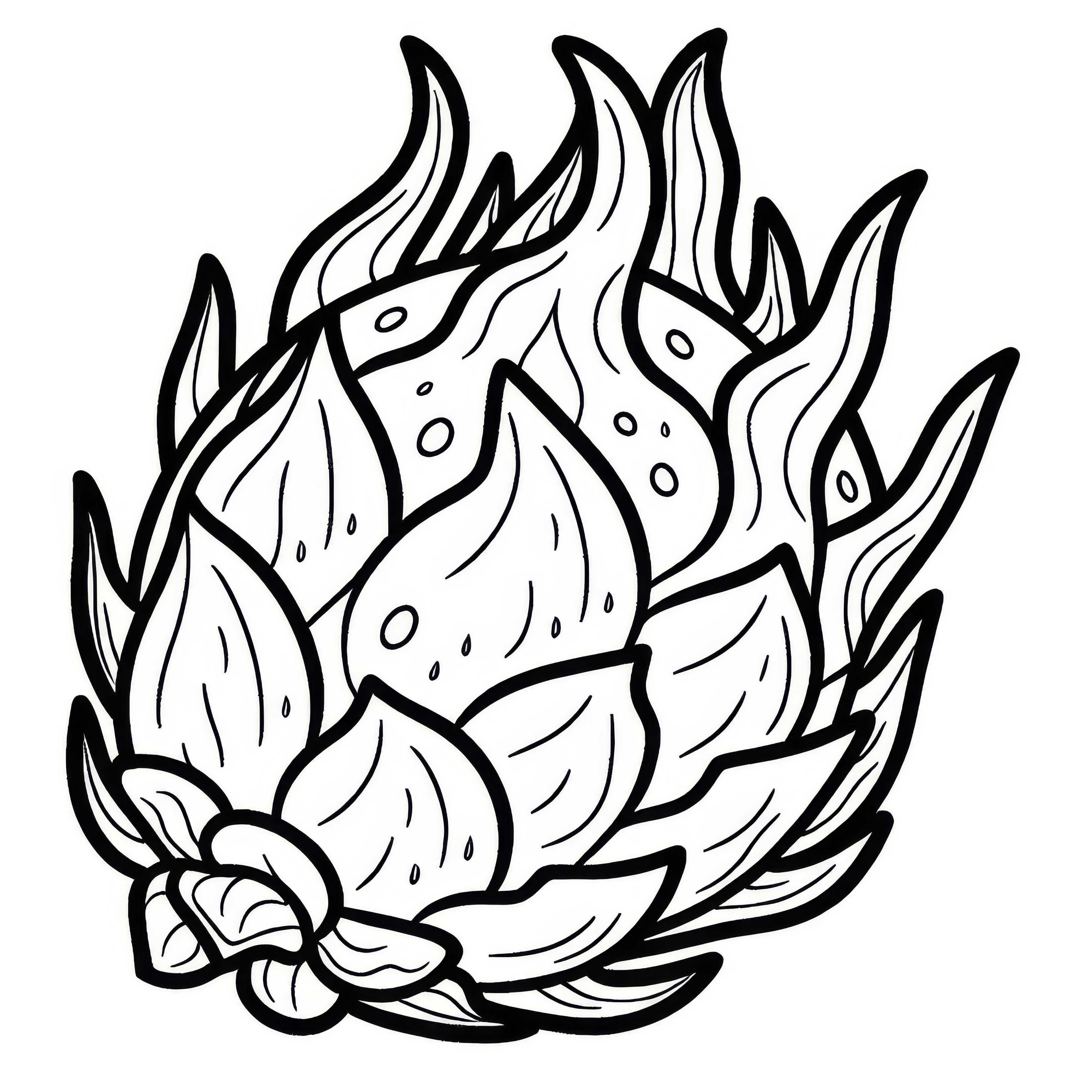 Dragon fruit Pitahaya coloring page free