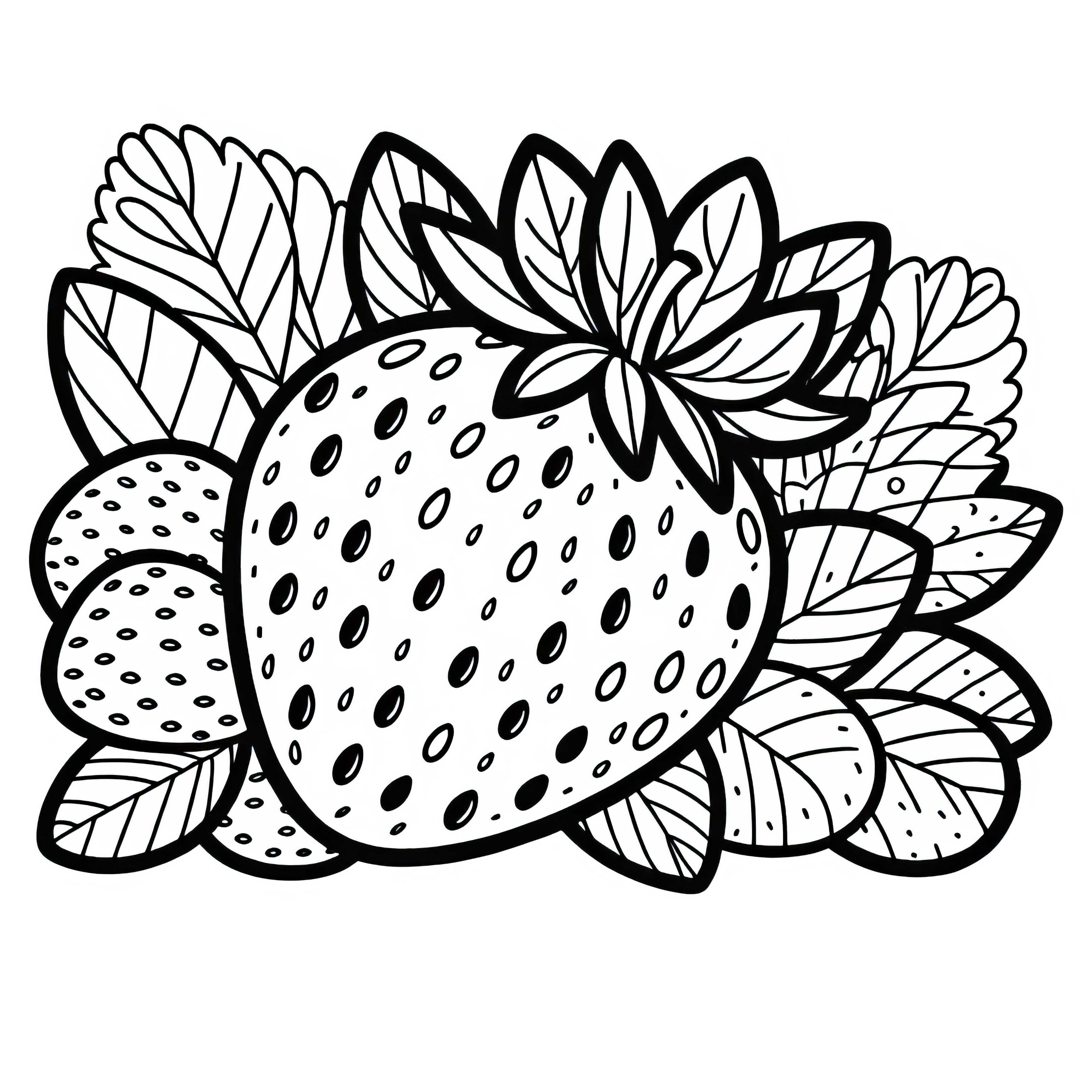 Free coloring page of a strawberry