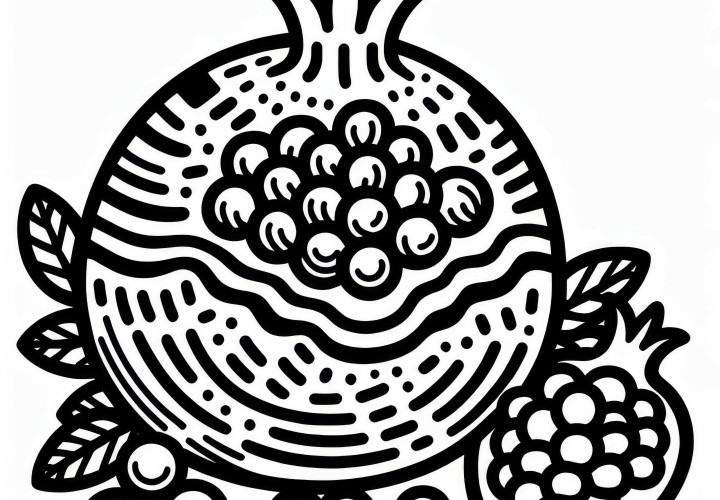 Pomegranate coloring page free