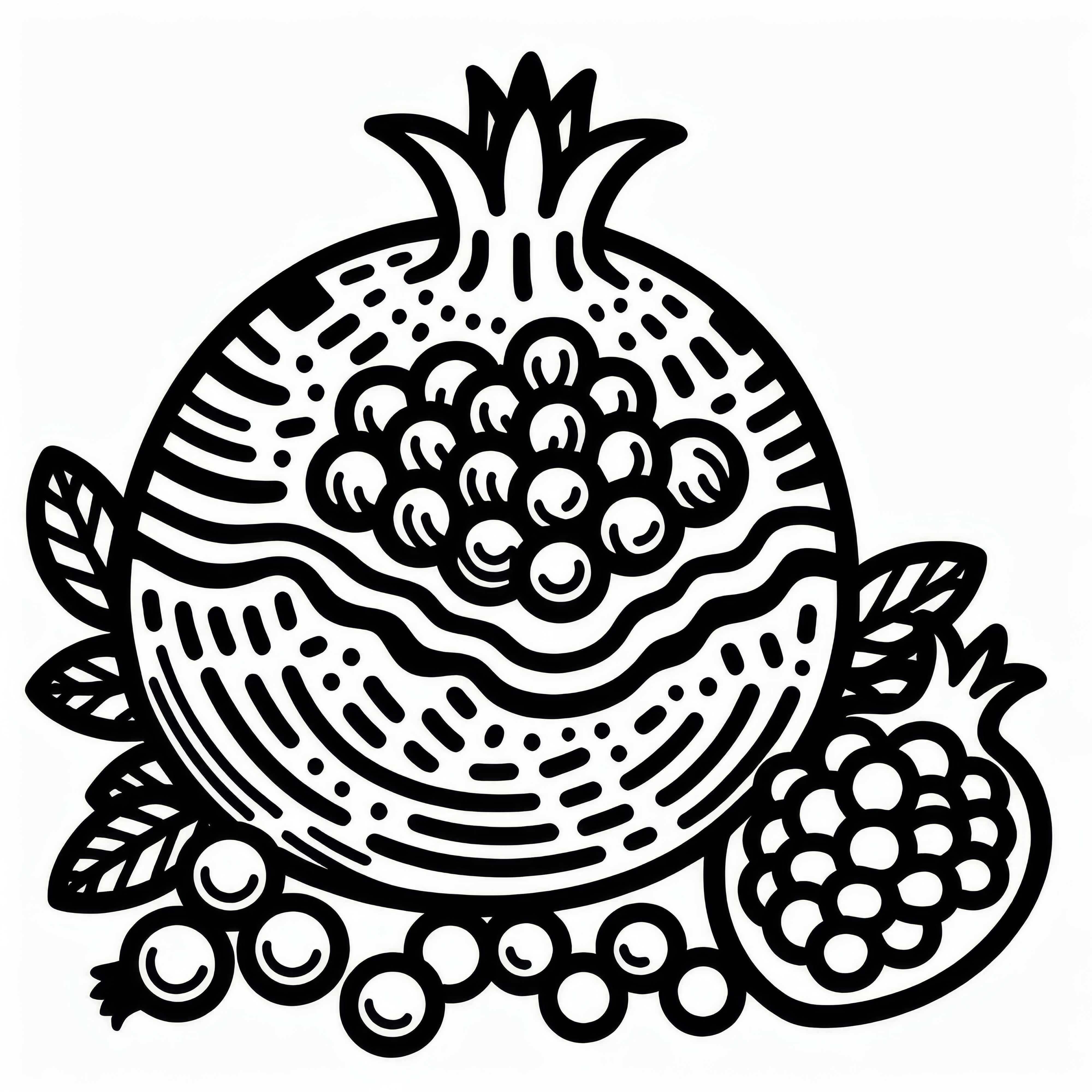 Pomegranate Coloring Template Free