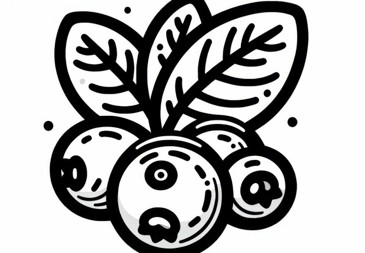 Blueberry Coloring Page Simple Free