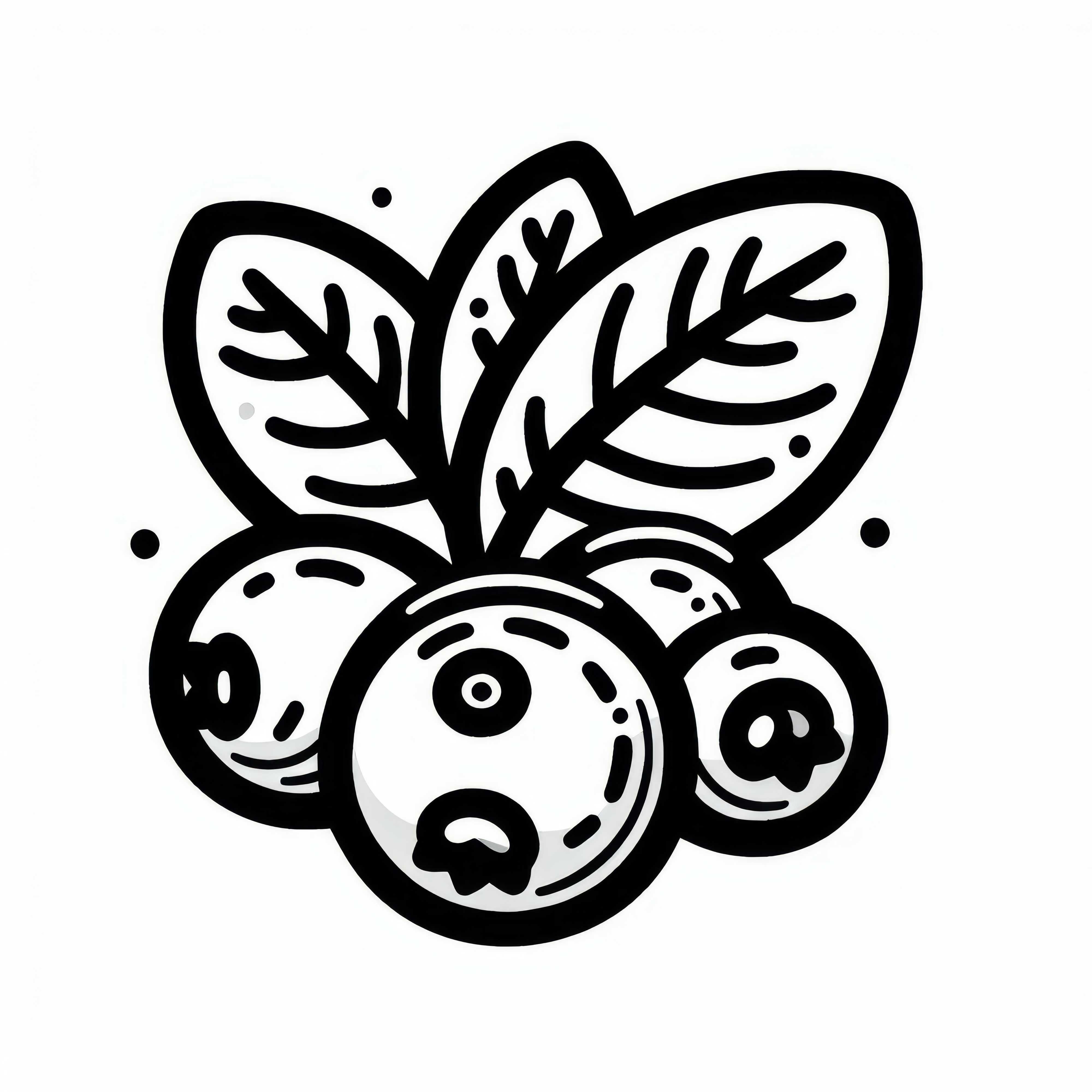 Blueberry Coloring Page Simple Free
