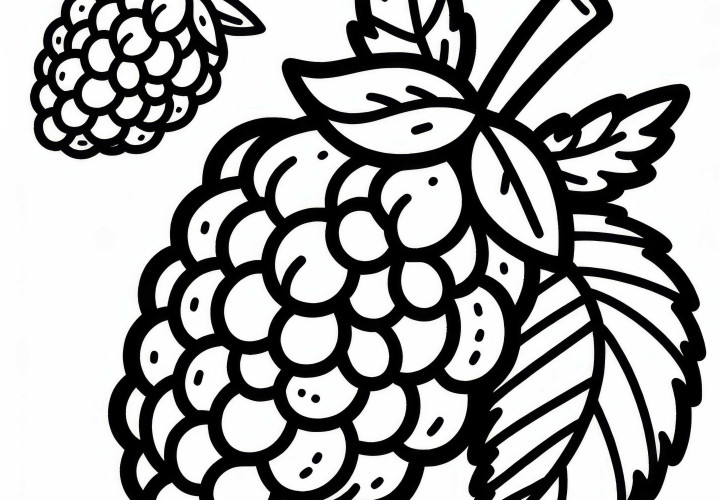 Free Raspberry Coloring Page