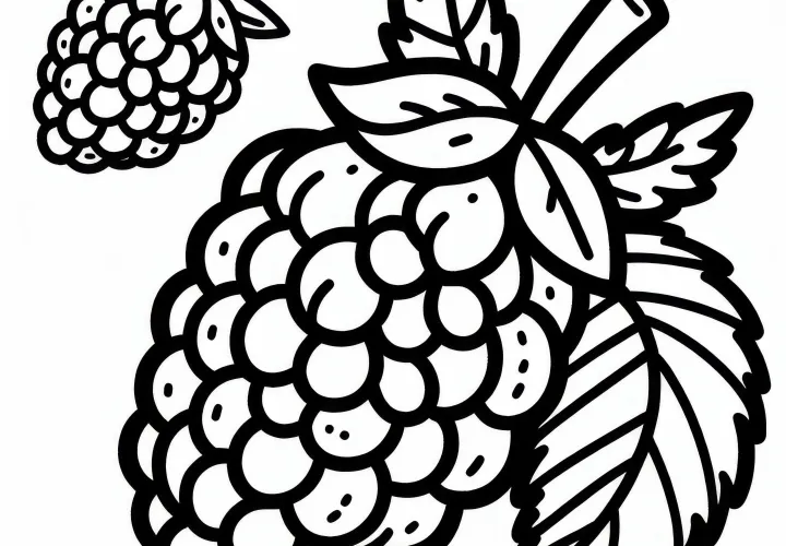 Free Raspberry Coloring Page