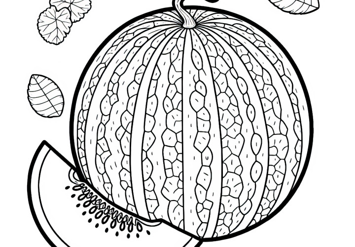 Free Coloring Page Honeydew Melon