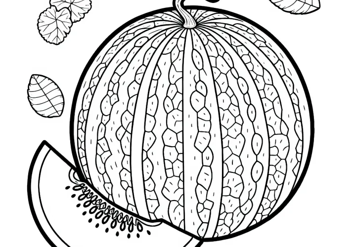 Free Coloring Page Honeydew Melon
